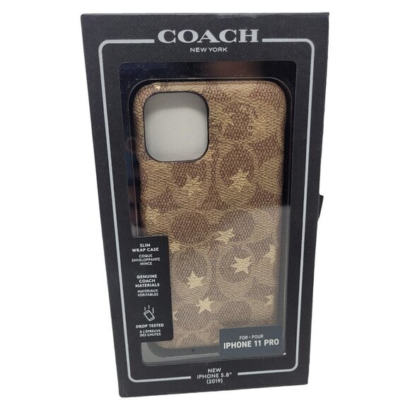 Coach Protective Slim Leather Wrap Case for iPhone 11 Pro 5.8" - Khaki - Picture 1 of 2